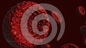 Realistic rendering of bacteria - in red colors