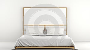 Realistic Rendering Of A Manapunk Bed With Gold Frame