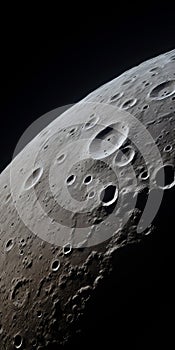 Realistic Rendering Of Moon\'s Surface With Detailed Engraving