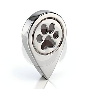 Realistic Rendering Pointer Pin Pet Location Icon Design