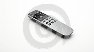 Realistic Rendering Of A Spaced Out Remote Control On White Background