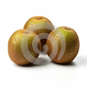 Realistic Renderings Of Kiwi Fruits On White Background