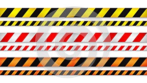 Realistic retractable caution belt. Crowd control strap barrier. Queue lines. Restriction border and danger tape.