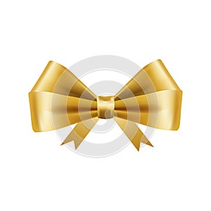 Realistic ribbon with golden color