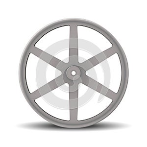 Realistic rim of car alloy wheel. Aluminum wheel isolated on white background