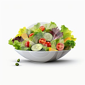 Realistic Salad Bowl Illustration With Soft Edges