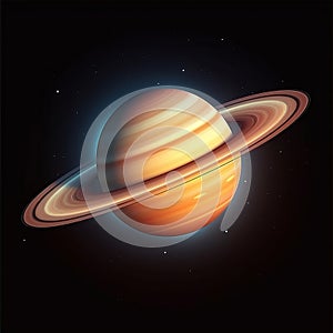 Realistic Saturn planet in the space. Beautiful illustration picture. Generative AI