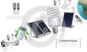 Realistic Save Energy Elements Composition