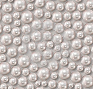 Realistic seamless background of multiple pearls