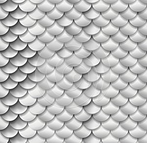 Realistic seamless silver fish snake scales background vector texture pattern in golden colors. Yellow gold wildlife