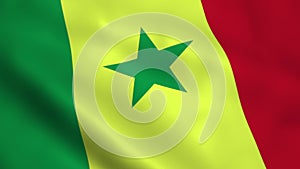 Realistic Senegal flag