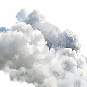 White cloud sky realistic set fog smoke isolated on white background photo