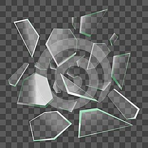 Realistic Shards of Broken Glass. Vector