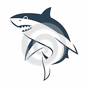 Realistic shark on a white background, vector illustration