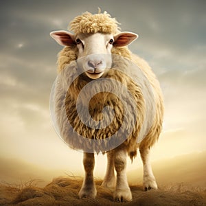 Realistic Sheep Clipart With Stunning 3d Rendering photo