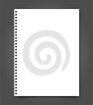 Realistic sheets of paper with spiral and brochure mockup cover template