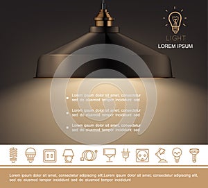 Realistic Shining Lamp Template