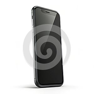 Realistic Side View Black iPhone Mockup on White Background