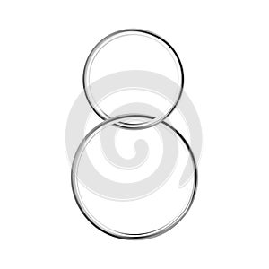 Realistic silver metal number eight, Sign Symbol Icon Vector Illustration for your design