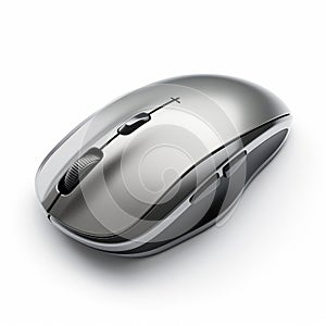 Realistic Silver Microsoft Wireless Mouse With Detailed Rendering