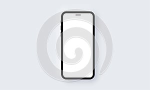 Realistic Single Mobile Phone Neomorphism Template Mockup Vector