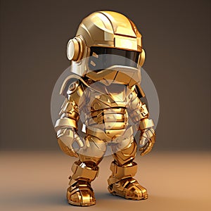 Realistic Small Gold Robot Outfit For Childlike Figures