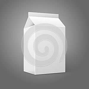 Realistic small white blank paper package for milk