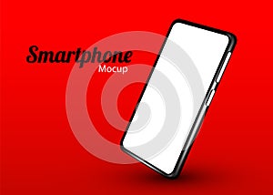 Realistic smartphone mockup. Cellphone frame with blank display isolated template. Mobile device concept.