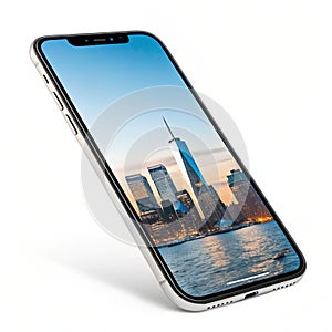 Smartphone mockup isolated on white background