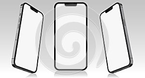 Realistic smartphone mockup. mobile phone vector with blank screen.
