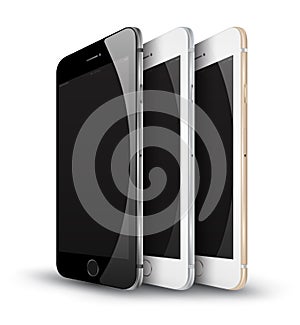 Realistic smartphone mockup perspective set