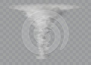 Realistic smoke vector on transparent background.