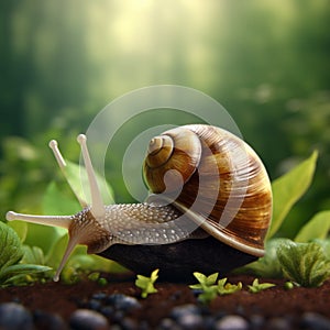 Realistic Snail Clipart With Surrealistic Elements - Free Forest Wallpaper