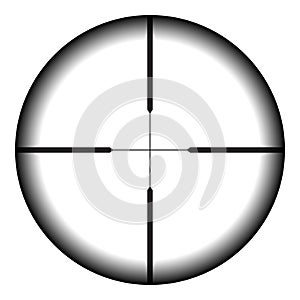 Realistic sniper sight with measurement marks. Sniper scope template isolated on transparent background.