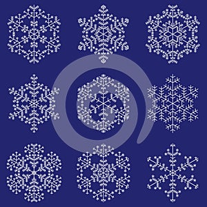 Realistic snowflakes isolated