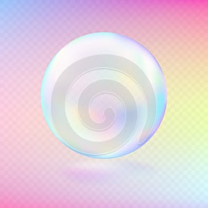 Realistic soap bubble isolated.