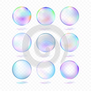 Realistic soap bubble isolated. Vector.