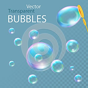 Realistic soap bubbles. Vector illustration