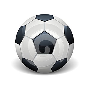 Realistic soccer ball white vector illustration
