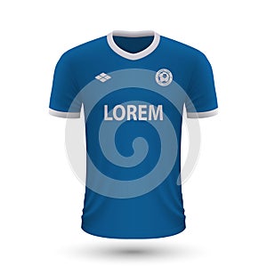 Realistic soccer shirt Dynamo Moscow 2022, jersey template for f