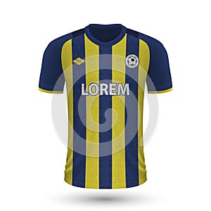 Realistic soccer shirt Fenerbahce 2022, jersey template for foot photo