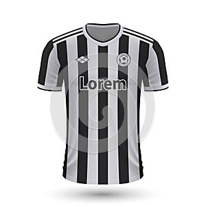 Realistic soccer shirt Juventus 2022, jersey template for footba