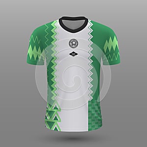 Realistic soccer shirt , Nigeria home jersey template for football kit