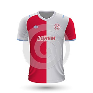 Realistic soccer shirt Slavia 2022, jersey template for football photo