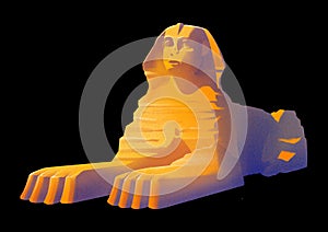 Realistic Sphinx drawn in the technique of an airbrushing. photo