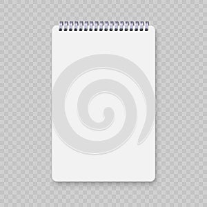 Realistic spiral notebook mockup