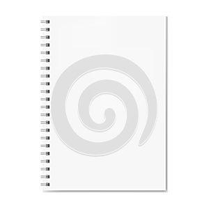 Realistic spiral notebook mockup, copybook blank cover