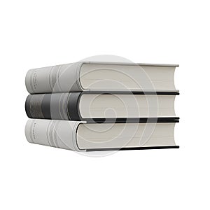 Stack of realistic books on transparent background AI Generated
