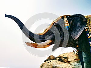 The realistic statue of elephant in Maharashtra, India