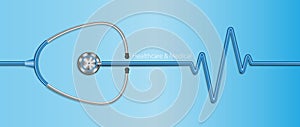 Realistic stethoscope healthcare background, healthcare concept, vector